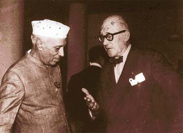 Le Corbusier with Pandit Nehru